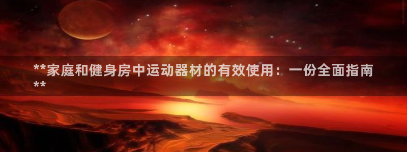 意昂3五金厂：**家庭和健身房中运动器材的有效使用：一份全面